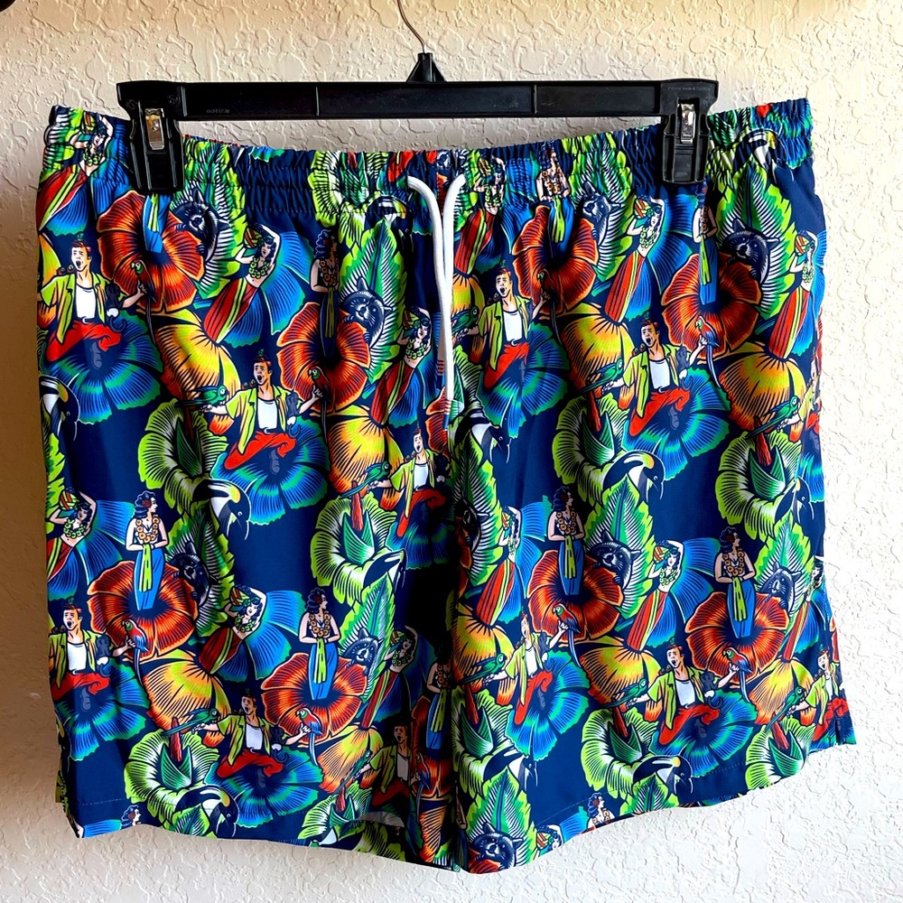 RSVLTS Ace Ventura Tom Ace Collection Jungle Friends Men’s Swim Trunks w/ liner